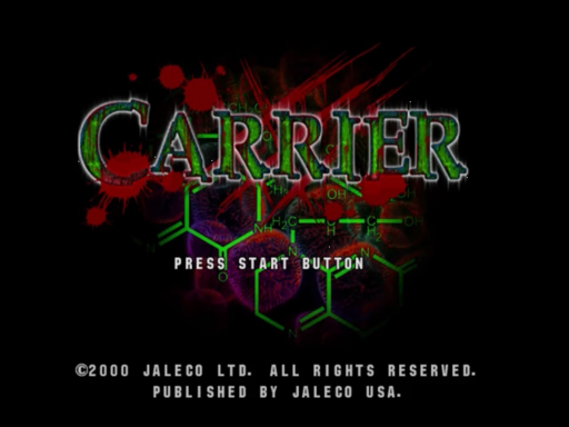 Carrier title screen for Sega Dreamcast